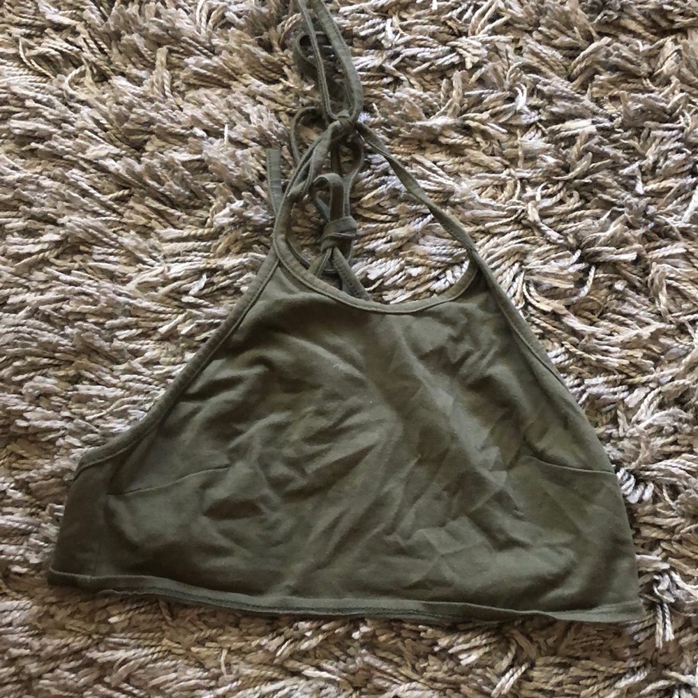 Olive green crop top
